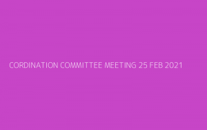CORDINATION COMMITTEE MEETING 25 FEB